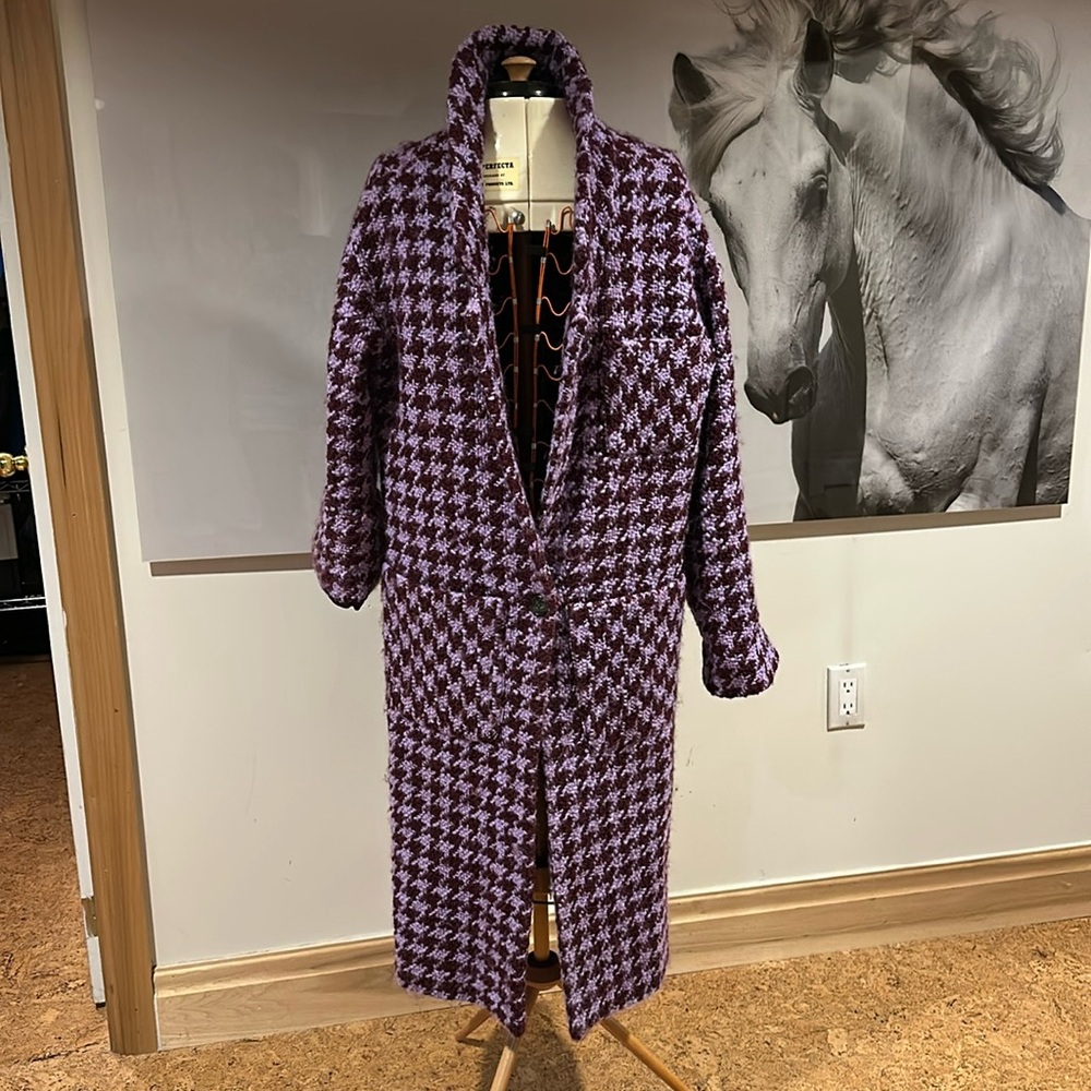 Smythe Houndstooth Wool Coat